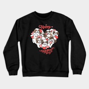 Happy valentines day cute shih tzu heart Crewneck Sweatshirt